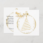Elegante gouden kerstboom begroeting notitiekaartje (Voorkant / Achterkant)