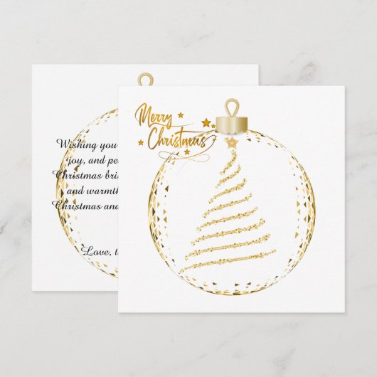 Elegante gouden kerstboom begroeting notitiekaartje (Voorkant / Achterkant)