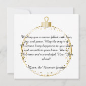 Elegante gouden kerstboom begroeting notitiekaartje (Achterkant)