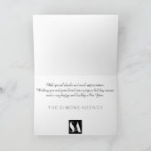 Elegante gouden kerstboom Corporate Business Feestdagen Kaart (Binnen)