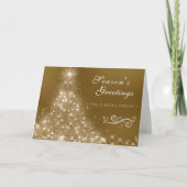 Elegante gouden kerstboom Corporate Business Feestdagen Kaart (Voorkant)