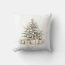 Elegante gouden kerstboom decoratief kussen