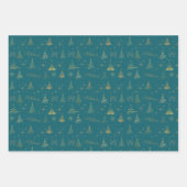 Elegante gouden kerstboom Doodles Inpakpapier Vel (Voorkant 2)