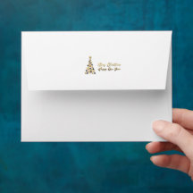 Elegante gouden kerstboom, envelop