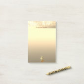 Elegante gouden kerstboom - Gepersonaliseerd Post-it® Notes (Op bureau)