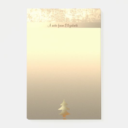 Elegante gouden kerstboom - Gepersonaliseerd Post-it® Notes (Voorkant)