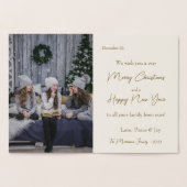 Elegante Gouden Kerstboom & Geschenken Foto Echt Folie Kaarten (Binnen)