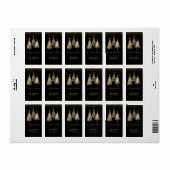 Elegante gouden kerstboom glitter sneeuw etiket (Full Sheet)