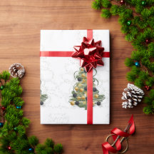 Elegante gouden kerstboom, inpakpapier