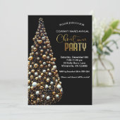 Elegante gouden kerstboom kaart (Staand voorkant)