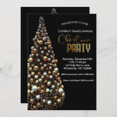 Elegante gouden kerstboom kaart (Voorkant / Achterkant)