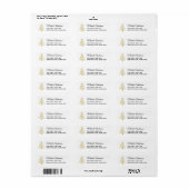 Elegante gouden kerstboom retouradres etiket (Full Sheet)