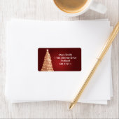 Elegante gouden kerstboom rood etiket (Insitu)