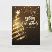 Elegante gouden kerstboom ster feestdagen kaart (Voorkant)