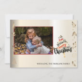 Elegante gouden kerstboom, takken, uw foto (Voorkant)