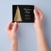 Elegante gouden kerstboom uitnodigen programma men flyer (Hand)