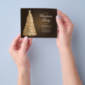 Elegante gouden kerstboom uitnodigen programma men flyer (Hand)