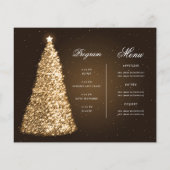 Elegante gouden kerstboom uitnodigen programma men flyer (Achterkant)