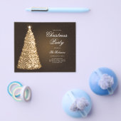 Elegante gouden kerstboom uitnodigen programma men flyer (Enkel)