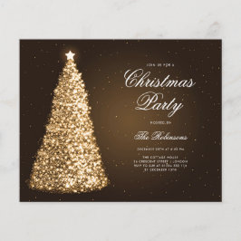 Elegante gouden kerstboom uitnodigen programma men flyer