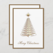 Elegante gouden kerstboom vakantie kerst Kaart (Voorkant / Achterkant)