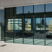 Elegante gouden kerstboom zakelijke vakantie raamsticker