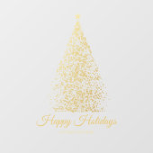 Elegante gouden kerstboom zakelijke vakantie raamsticker (Vel)