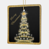 Elegante gouden kerstboom zwart keramisch ornament (Links)