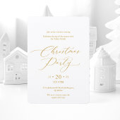 Elegante gouden kerstfeest uitnodiging in script l
