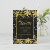 Elegante gouden kerstfeest winter sneeuwvlokken kaart (Staand voorkant)