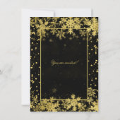 Elegante gouden kerstfeest winter sneeuwvlokken kaart (Achterkant)