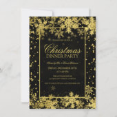 Elegante gouden kerstfeest winter sneeuwvlokken kaart (Voorkant)