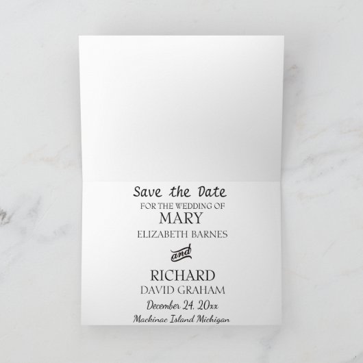 Elegante gouden kerstfoto Bewaar de datum Feestdagen Kaart (Binnen)