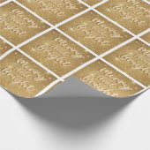 Elegante gouden kerstglitter cadeaupapier (Hoek)