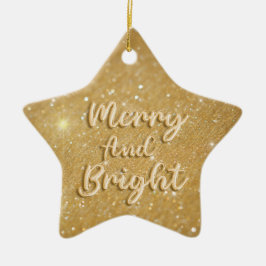 Elegante gouden kerstglitter keramisch ornament