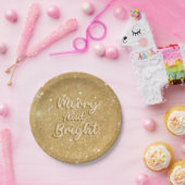 Elegante gouden kerstglitter papieren bordje (Feest)