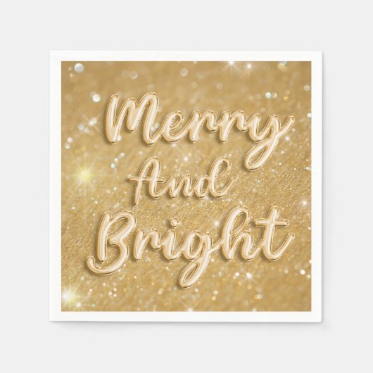 Elegante gouden kerstglitter servet (Voorkant)