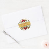 Elegante gouden Kerstgroeten wensen Ronde Sticker (Envelop)