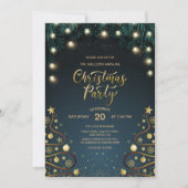 Elegante gouden kersthuis Corporate Party Kaart (Voorkant)