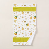 Elegante gouden kersticonen & monogram op wit bad handdoek (Handdoek)