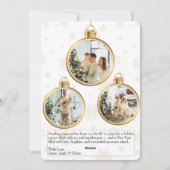 Elegante gouden kerstkaart met 4 foto's (Achterkant)