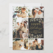 Elegante gouden kerstkaart met foto (Voorkant)