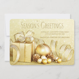 Elegante gouden kerstkaart voor bedrijven