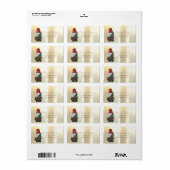 Elegante Gouden Kerstman Dennnenboom Etiket (Full Sheet)