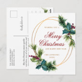 Elegante gouden Kerstmis Pine Cone Vakantie Groet Briefkaart (Voorkant / Achterkant)