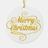 Elegante Gouden Kerstmis Tekst Ornament (Voorkant)
