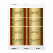 Elegante gouden Kerstmis Verschepende Etiketten (Full Sheet)