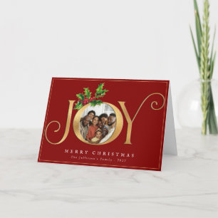 Elegante Gouden Kerstmis Vintage Aangepaste Foto Feestdagen Kaart
