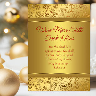 Elegante Gouden Kerstmis voor Christenen Feestdagen Kaart