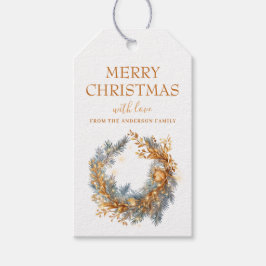 Elegante Gouden Kerstmiskrans Douane Cadeaulabel